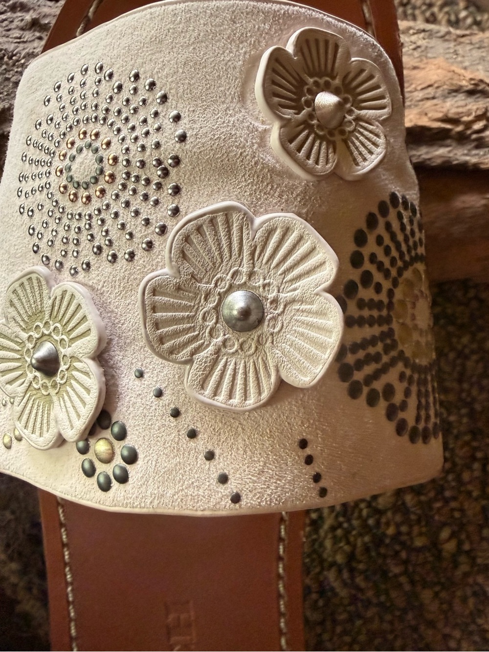 Coach Slide Sandals with Tea Rose Rivets - Picture 12 of 15